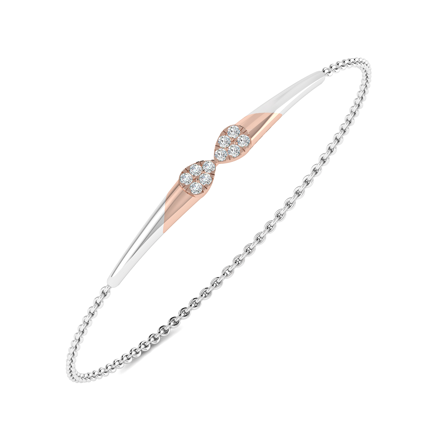 Dual-Tone Infinity Diamond Bar Bracelet