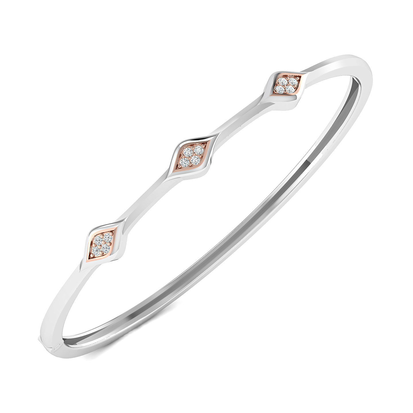 Minimalist Marquise Motif Diamond Bangle