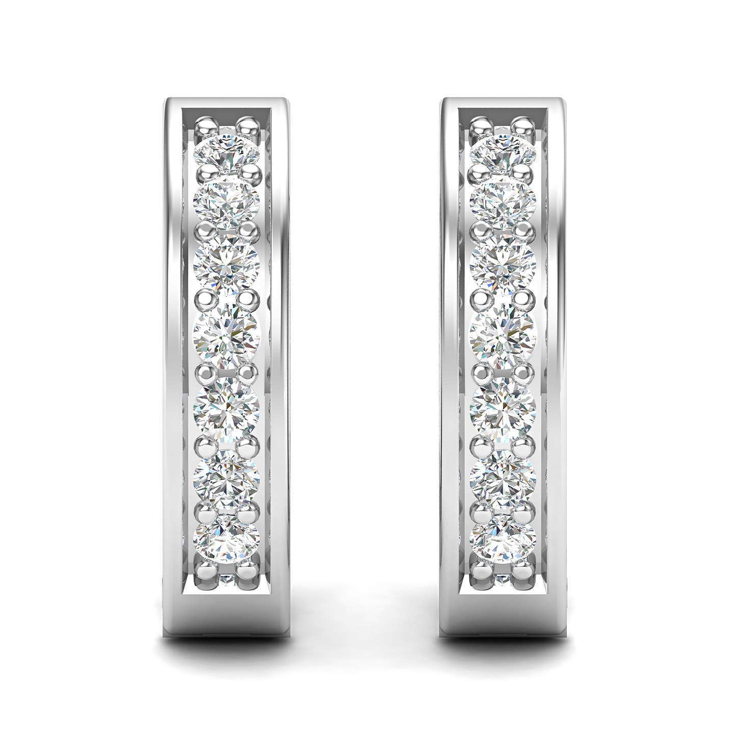 Classic Diamond Channel-Set Hoop Earrings