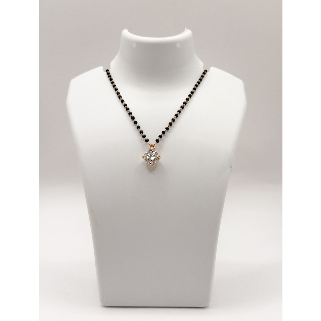 Elegant Gold-Plated Mangalsutra with Solitaire Pendant