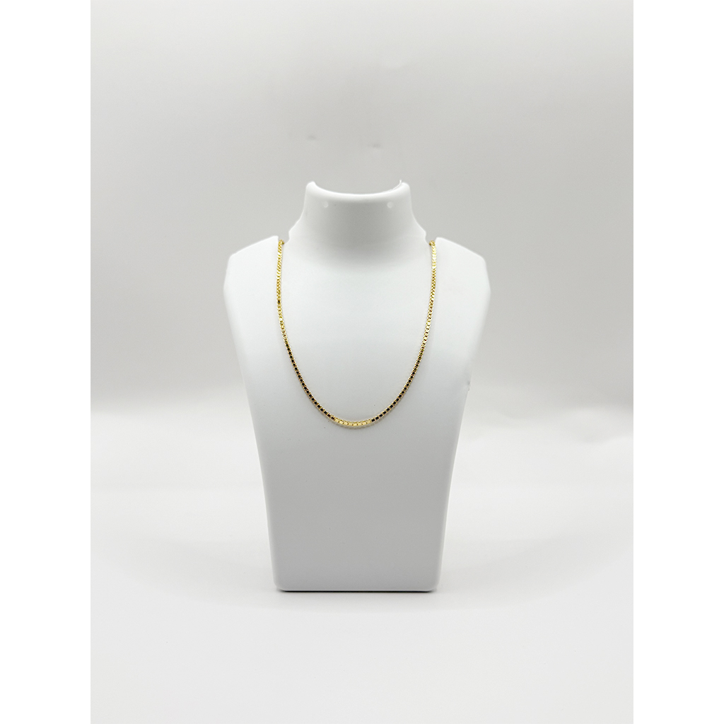 Textured Square-Cut Gold Chain Necklace