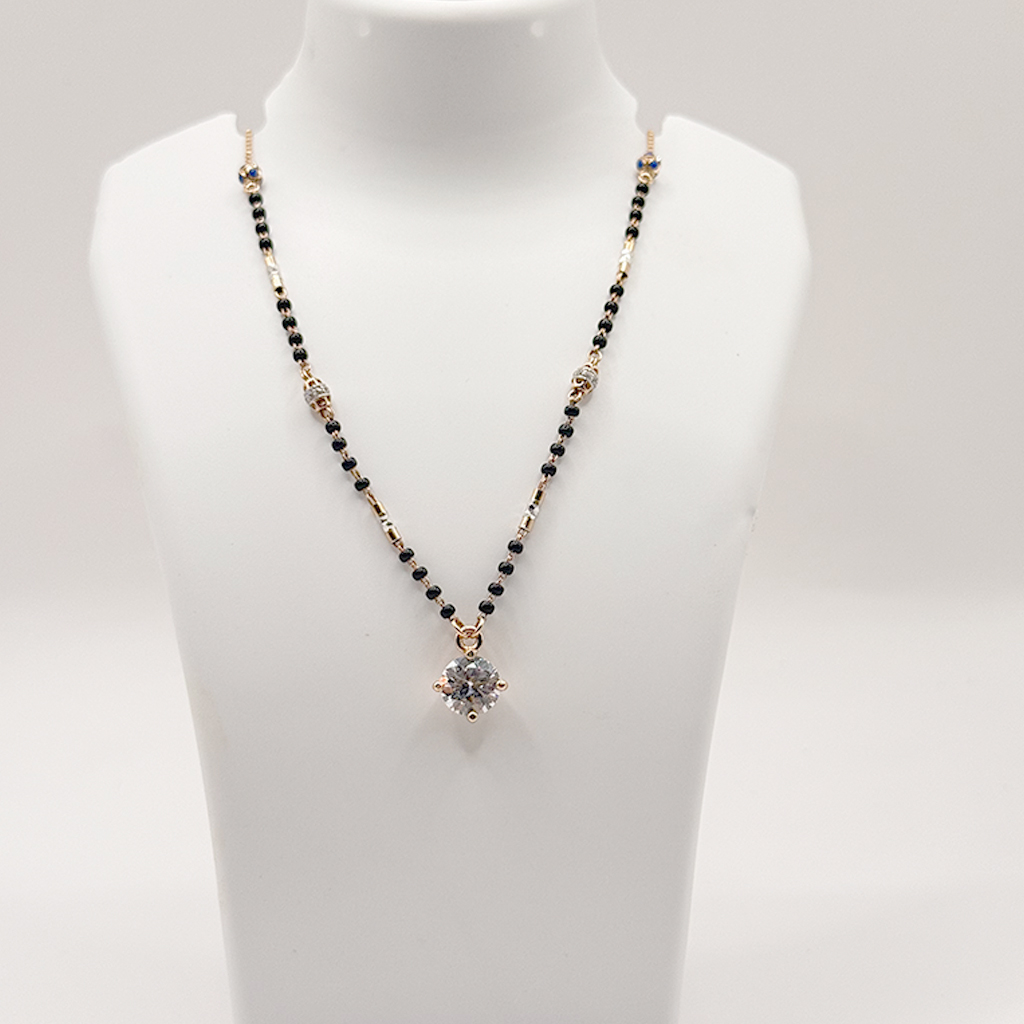 Classic Round Solitaire Bar Mangalsutra