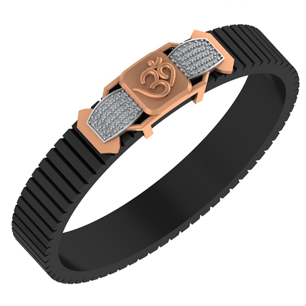 Om Diamond Dual-Panel Men’s Bracelet