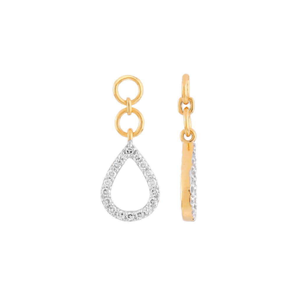 Diamond Teardrop Drop Earrings in Yellow Gold