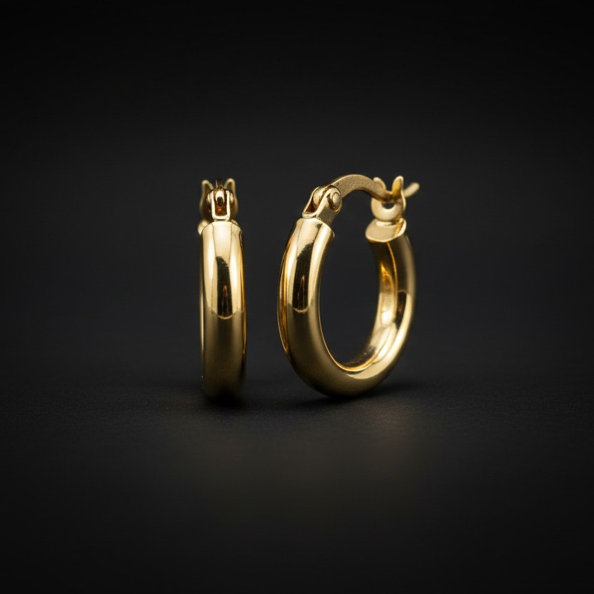 Classic High-Polish Gold Hoop Earrings