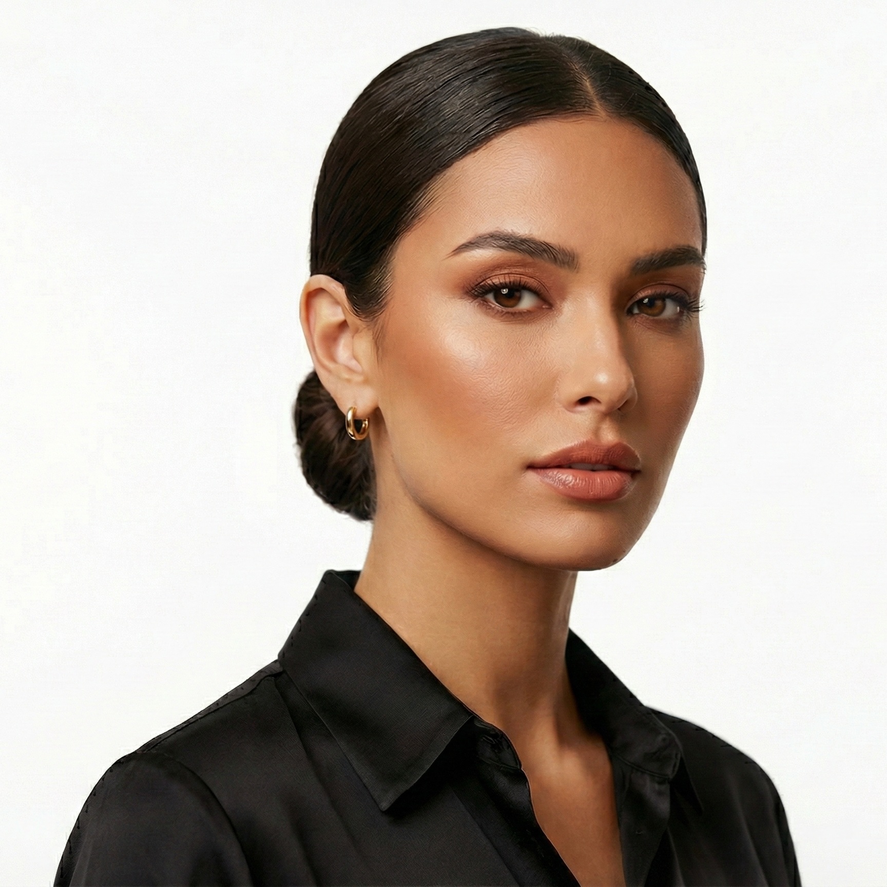 Textured Flat Gold Hoop Earrings