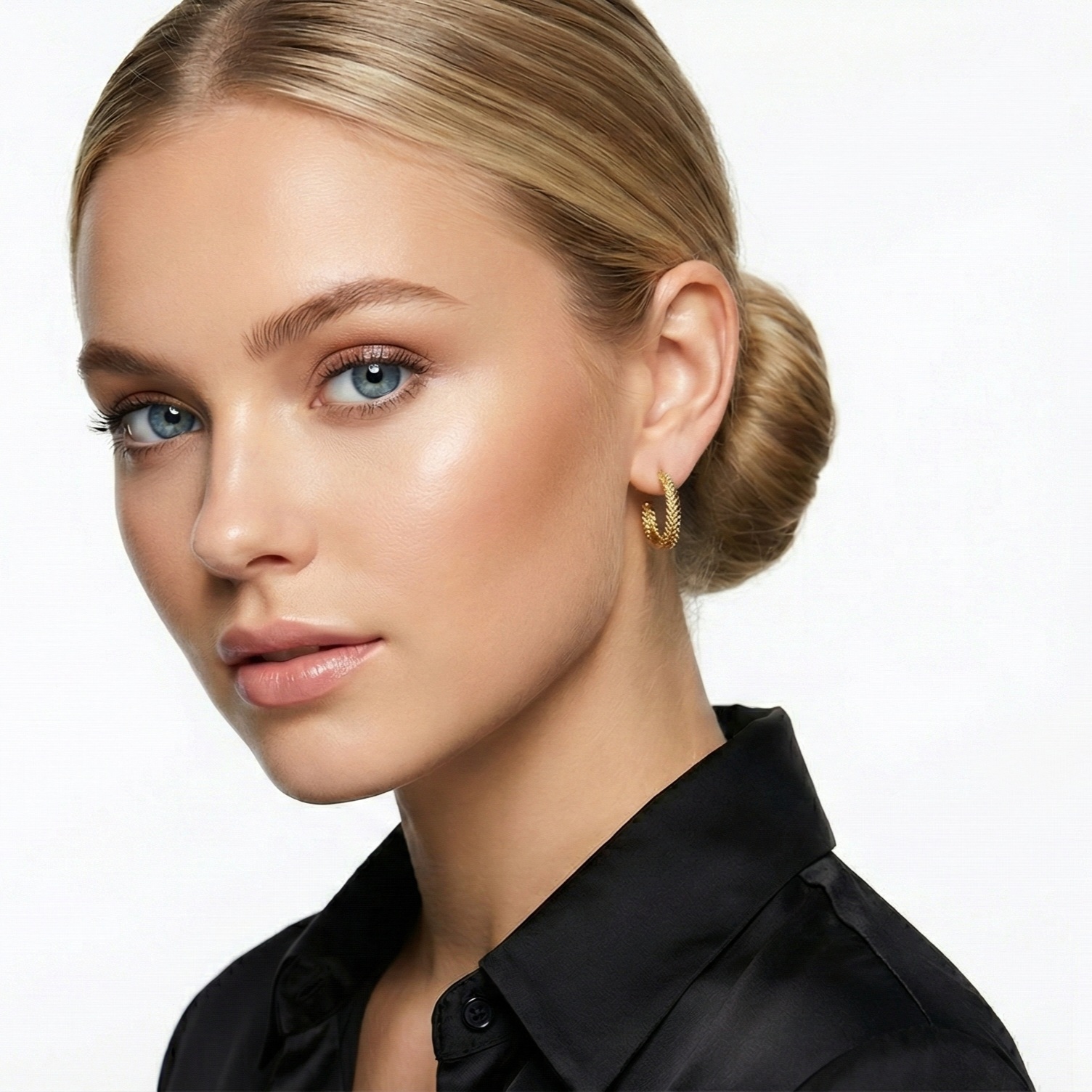 Textured Gold Hoop Earrings