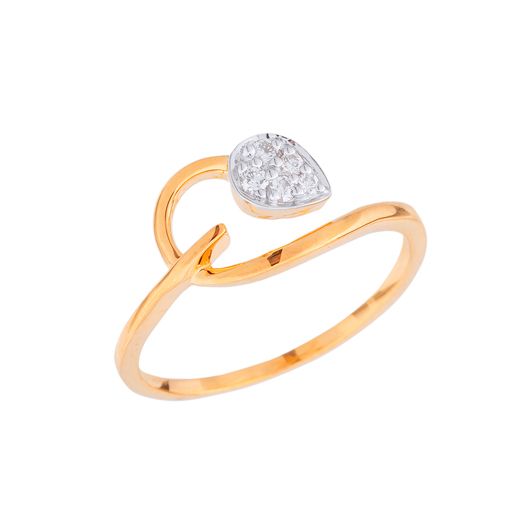 Petite Heart-Inspired Diamond Gold Ring