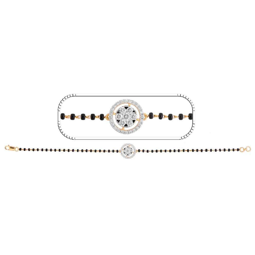 Classic Diamond Solitaire Mangalsutra Bracelet in Gold