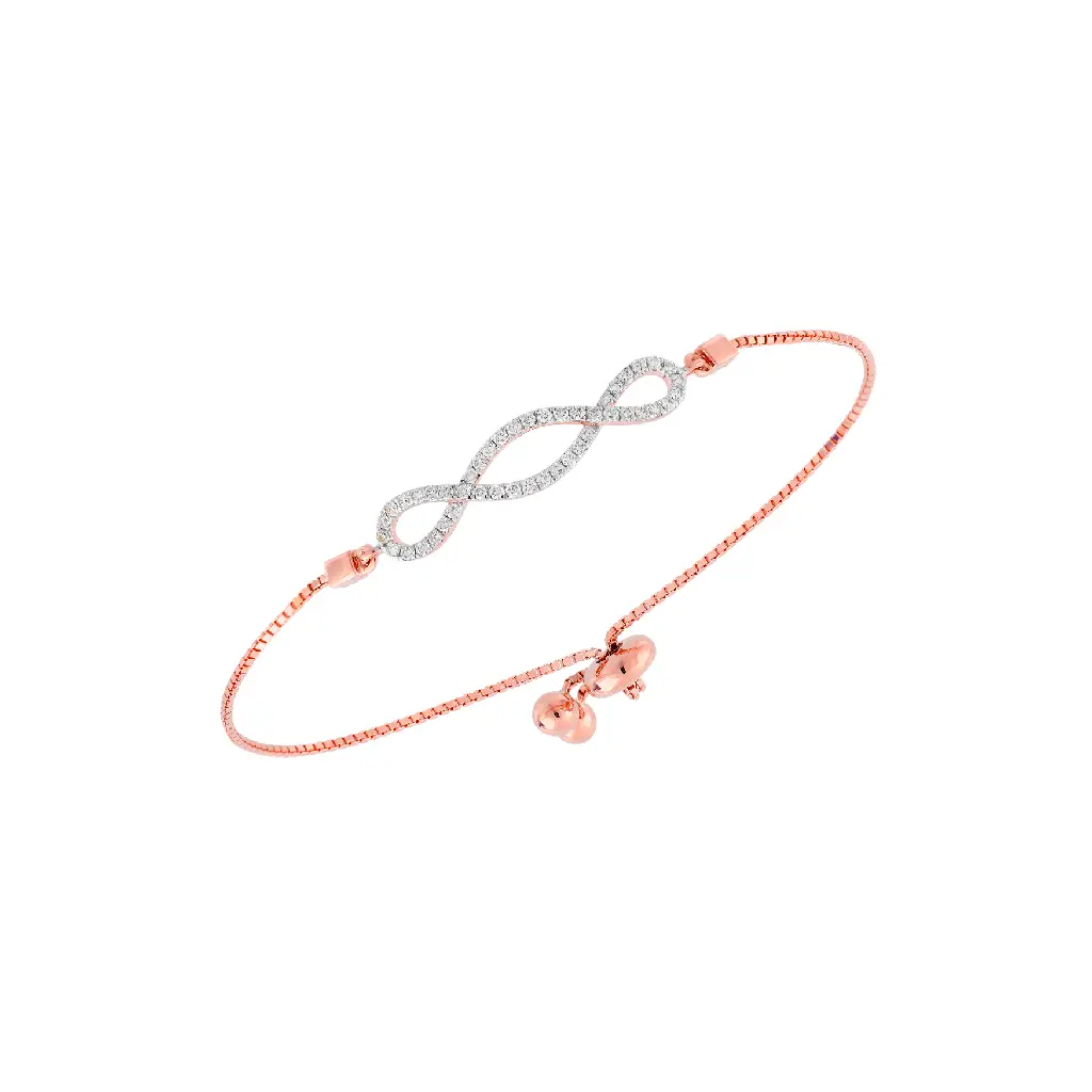 Rose Gold Adjustable Infinity Diamond Bracelet