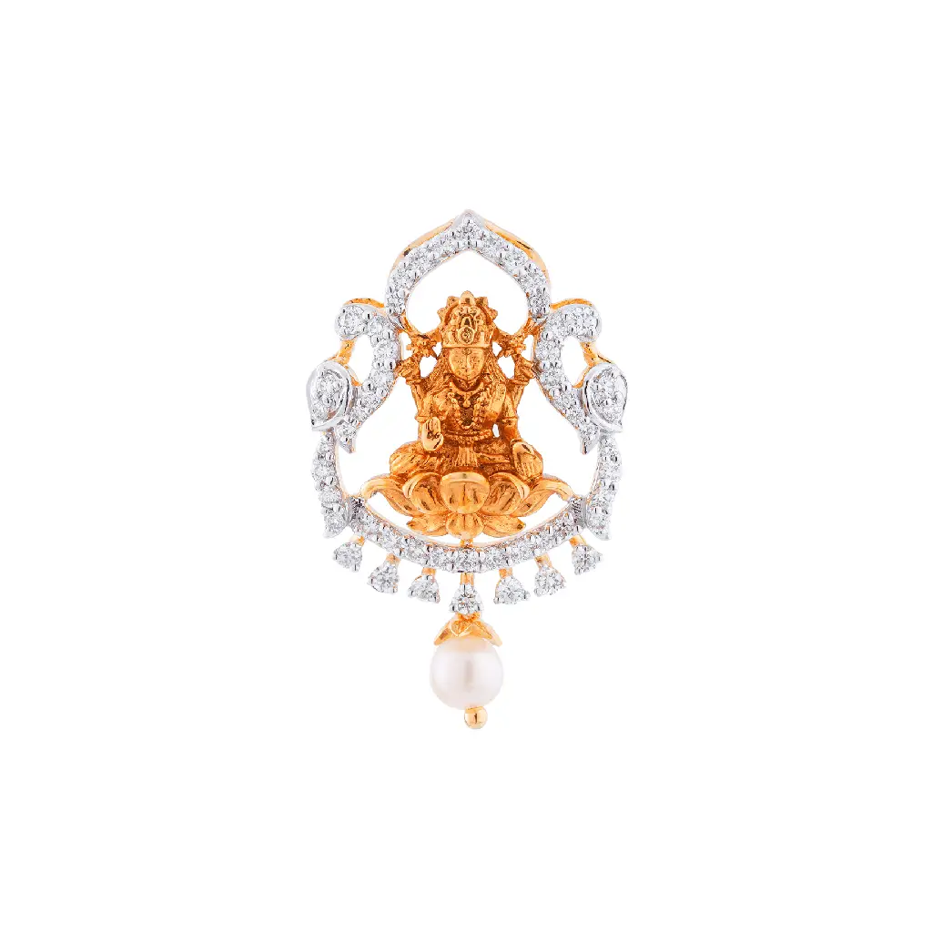 Divine Lakshmi Lotus Pearl Pendant