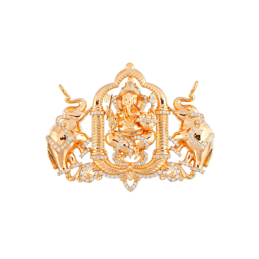 Gajalakshmi Divine Elephant Frame Pendant