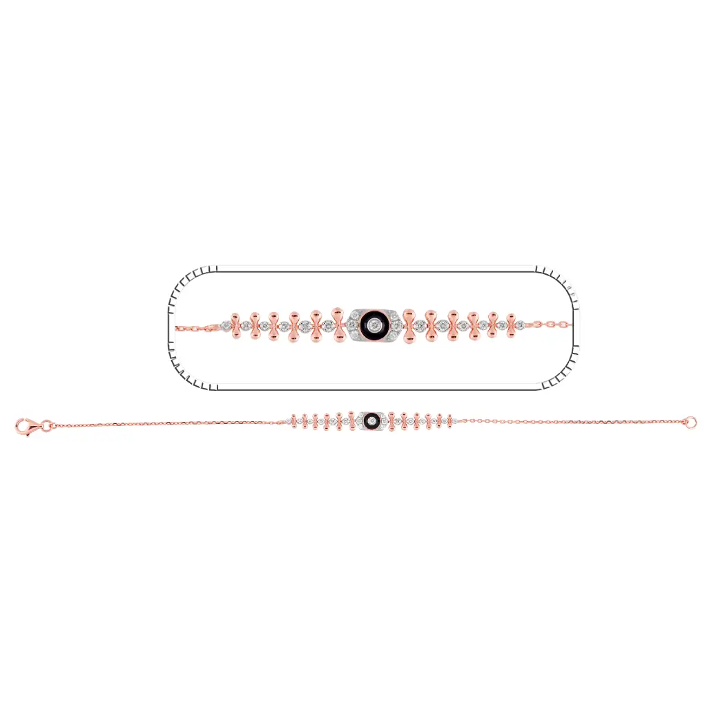 Rose Gold Evil Eye Diamond Bracelet