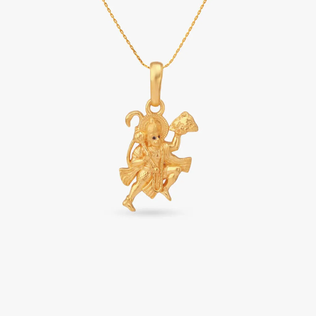 Veer Bajrang Gold Pendant for Men
