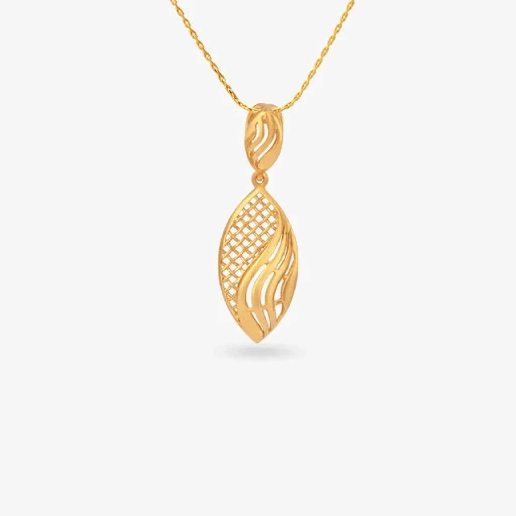 Woven Wave Gold Pendant